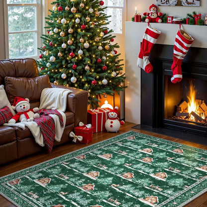 Amazon Cross-Border Christmas Decoration Crystal Velvet Living Room Coffee Table Carpet Bedroom Bedside Non-Slip And Stain-Resistant Carpet
